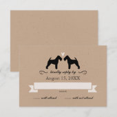 Welsh Terrier Silhouettes Mariage RSVP Réponse (Devant / Derrière)