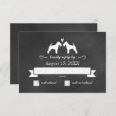 Welsh Terrier Silhouettes Mariage RSVP Réponse (Devant / Derrière)