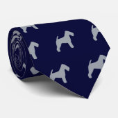 Welsh Terrier Silhouettes Pattern | Hondenliefhebb Stropdas (Opgerold)