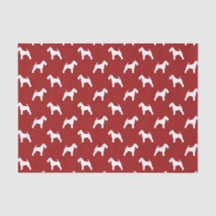 Welsh Terrier Silhouettes Pattern Red Tissuepapier