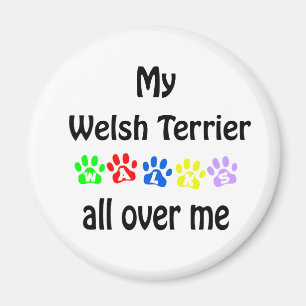 Welsh Terrier Wandelingen Ontwerp Magneet