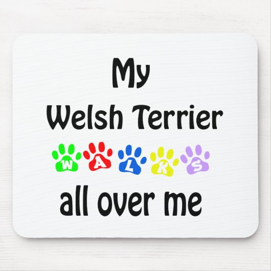 Welsh Terrier Wandelingen Ontwerp Muismat (Voorkant)