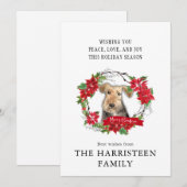 Welsh Terrier Waterverf Kerstkrans Feestdagenkaart (Voorkant / Achterkant)