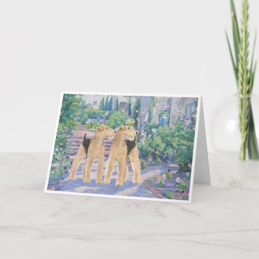 Welsh Terriers in een Lavendar Garden Kaart (Voorkant)
