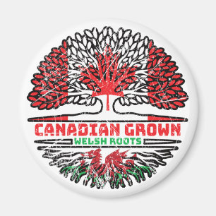 Welsh Wales Canadian Canada Tree Roots Flag Magneet