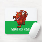 Welsh Web Wizard Red Dragon Wales Cartoon Muismat (Met muis)