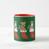 Welsh Wire Fox Terrier Dogs Kerstmis Mok (Midden)