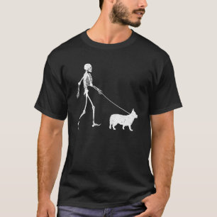Welshe Corgi Halloween Skelet Jongeren Hond T-shirt