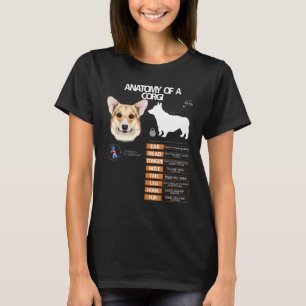 Welshe Corgi Hond Anatomie Moeder Oma Mannen Vrouw T-shirt