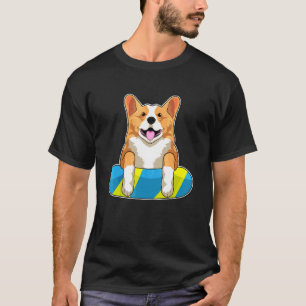Welshe Corgi Hond Zwemt Zwembord T-shirt