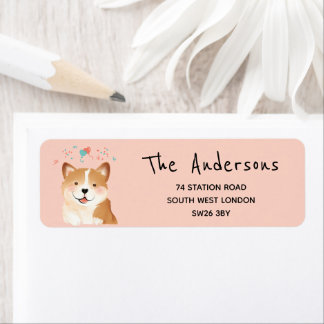 Welshe Corgi-hondillustratie huisdier Etiket