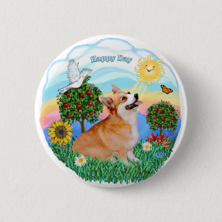 Welshe Corgi (Pembroke 7b) Ronde Button 5,7 Cm