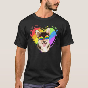 Welshe Corgi Regenboog Hart Hond Gay Pride Lgbt T-shirt
