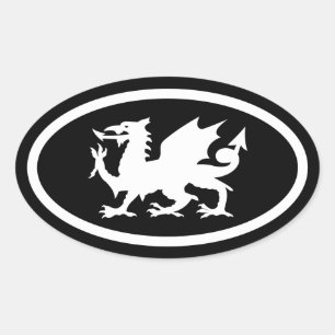 Welshe Draak Ovale Sticker