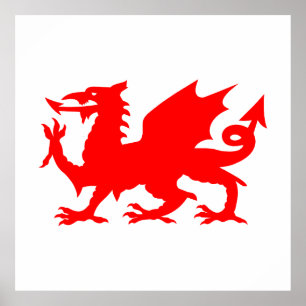 Welshe Drakenvlag, Wales Drakenvlag, Engeland Poster