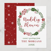 Welshe Kerstmis, Gebruiken Feestdagenkaart (Voorkant / Achterkant)