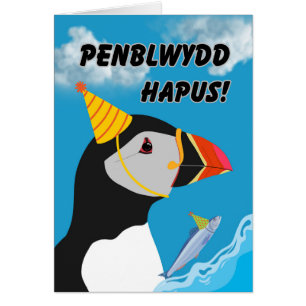 Welshe Verjaardag Penblwydd Hapus Puffin