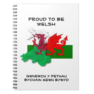 Welshe vlag van Wales TROTS OM WELSH TE ZIJN Notitieboek