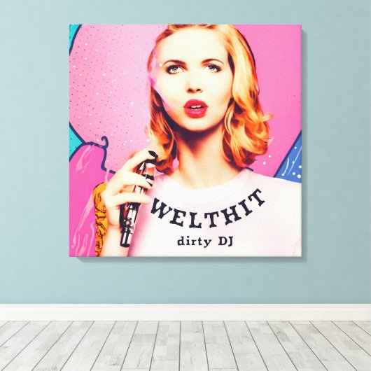 WELTHIT, blond Ladies  - Pop Art Serie Canvas Afdruk (Insitu (Houten vloer))