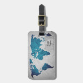 Weltkarte | Zerknittertes Papier Bagagelabel (Voorkant verticaal)