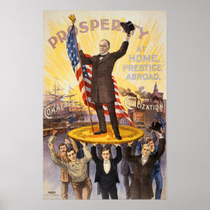 WELVAART VAN WILLIAM MCKINLEY Capitalisme  Poster