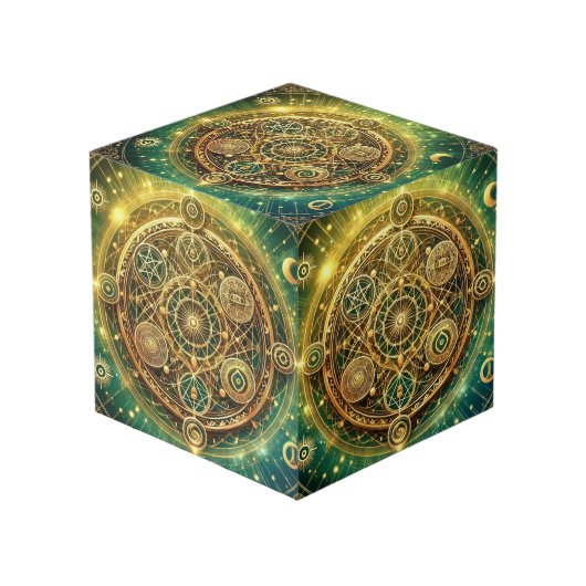 Welvaart Wealth Flow Sigil Cube Kubus (Voorkant hoekig)