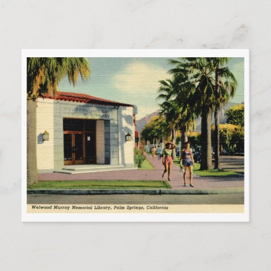 Welwood Library, Palm Springs, California Vintage Briefkaart (Voorkant)