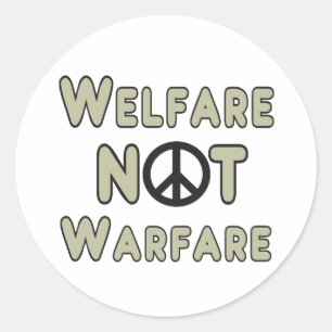 Welzijn, geen oorlog ronde sticker