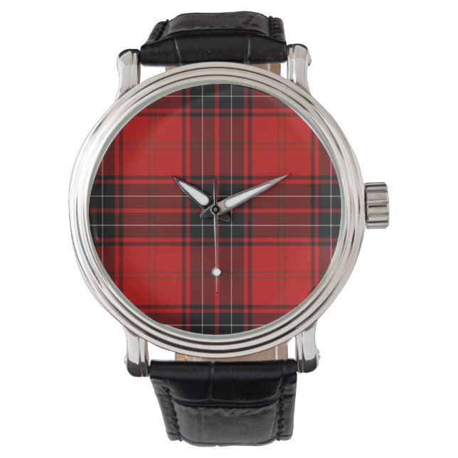 Wemyss tartan red black plaid horloge (Voorkant)
