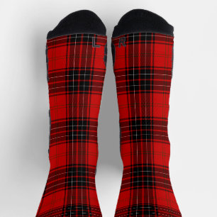 Wemyss tartan red black plaid sokken