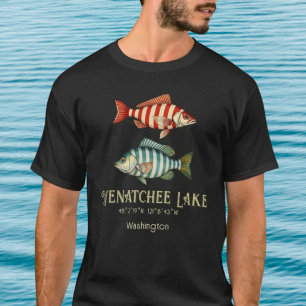 Wenatchee Lake Washington nautische vis kleding T-shirt