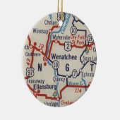 Wenatchee WA kaart Keramisch Ornament (Rechts)