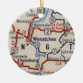 Wenatchee WA kaart Keramisch Ornament (Voorkant)