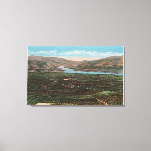 Wenatchee, WAView of Valley & Columbia River Canvas Afdruk (Voorkant)