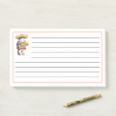 WENDELITO CAT Notes Post-it 10"x6" + Lignes (Sur un bureau)