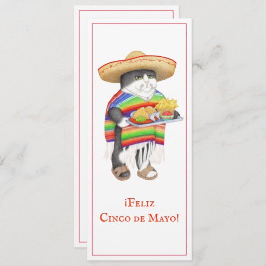 WENDELITO Cinco de Mayo 4x9.25 Platte Kaart (Voorkant / Achterkant)