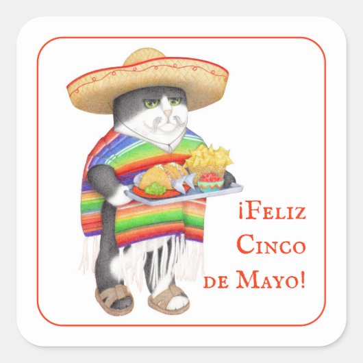 WENDELITO Cinco de Mayo Small Square Stickers (Voorkant)