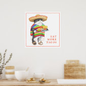 WENDELITO eet meer Tacos 12 x 12 inch Poster (Keuken)