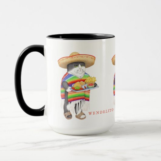 WENDELITO Tall Black Combo Mug (Gauche)