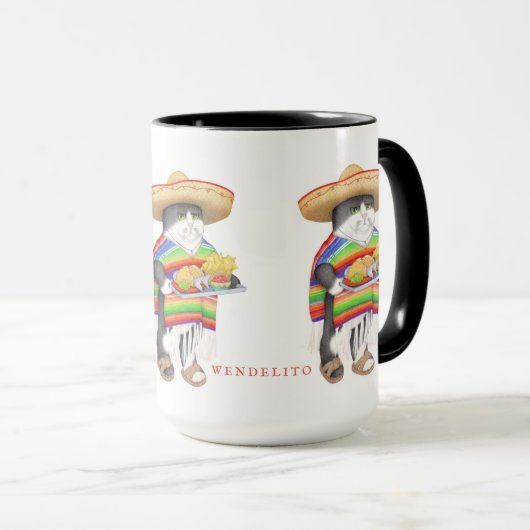 WENDELITO Tall Black Combo Mug (Devant droit)