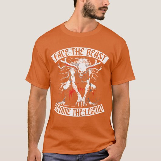 Wendigo Cryptid Facehe Beast Becomehe Legend retro T-shirt (Voorkant)