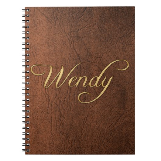 WENDY Faux Cuir Brown Texture Arty Carnet (Devant)