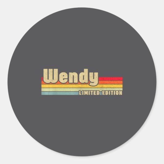 Wendy Gift Name D Birthday Funny Christ  Ronde Sticker (Voorkant)