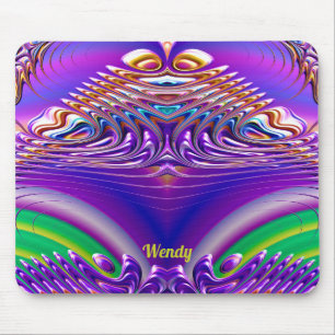 WENDY ~ Zany Green, Blue, Yellow en Paarse Muismat