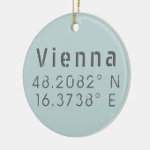 Wenen Latitude-lengtegraad Keramisch Ornament (Links)