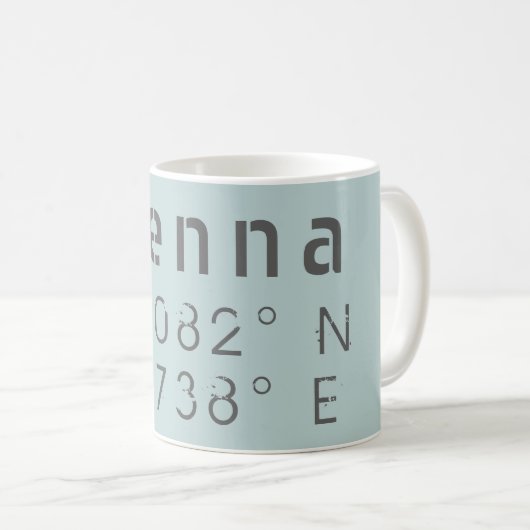 Wenen Latitude-lengtegraad Koffiemok (Voorkant rechts)