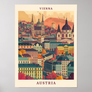 Wenen Oostenrijk Elegant Art Vintage Travel Poster