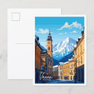 Wenen Oostenrijk Kunst Vintage Reizen Illustratie Briefkaart