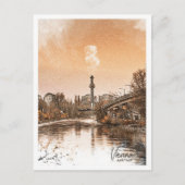 Wenen Oostenrijk Mooi kleurenschetslandschap Briefkaart (Voorkant)