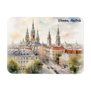Wenen Oostenrijk Panorama Uitzicht Aquarel Schilde Magneet